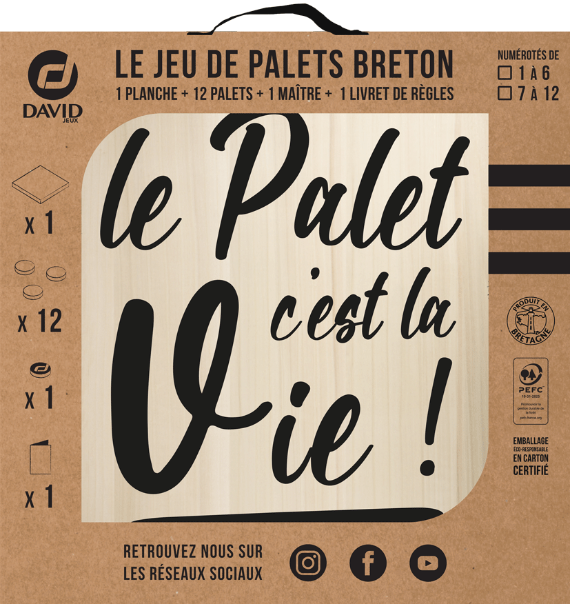 Kit de jeu de palets breton - Le Palet c'est la vie -