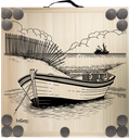 Kit de jeu de palets breton - Barque au mouillage